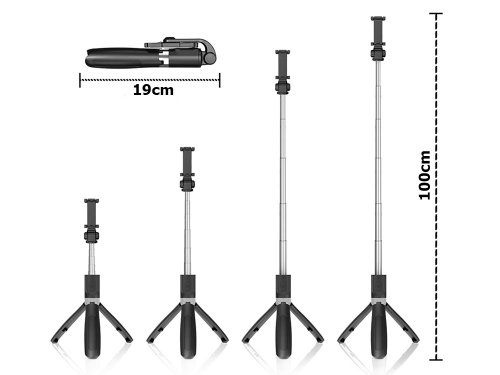 Verk 04124 Selfie tyč, statív s Bluetooth ovládačom 100 cm