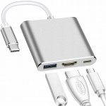 Verk 06280 Adaptér HUB USB-C, USB 3.0, HDMI 4K 