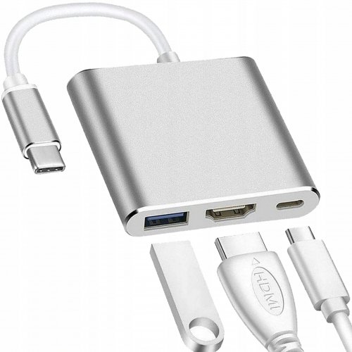 Verk 06280 Adaptér HUB USB-C, USB 3.0, HDMI 4K 