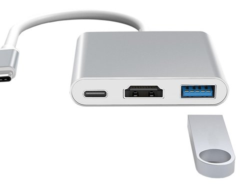 Verk 06280 Adaptér HUB USB-C, USB 3.0, HDMI 4K 