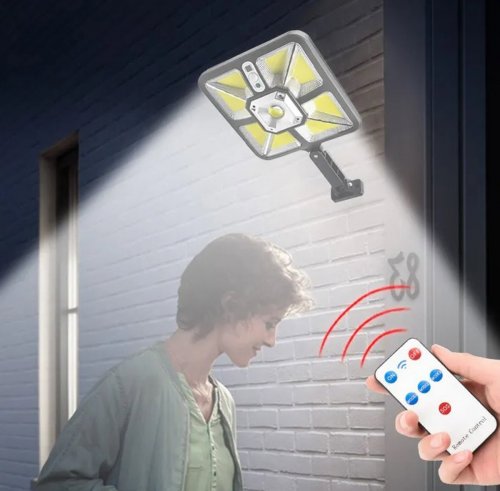 APT ZD97 LED solární lampa 600W se senzorem pohybu a dálkovým ovládáním 
