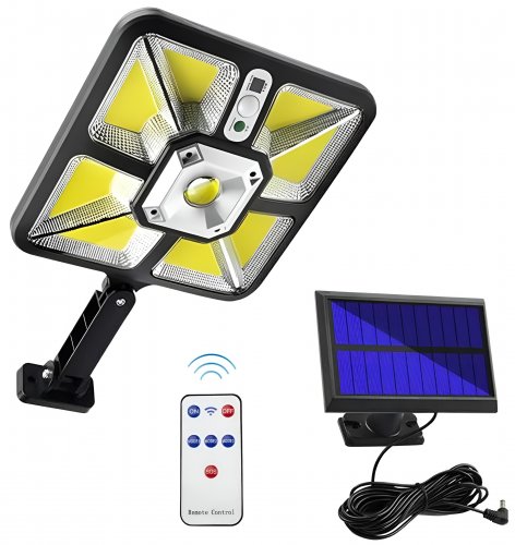 APT ZD97 LED solární lampa 600W se senzorem pohybu a dálkovým ovládáním 
