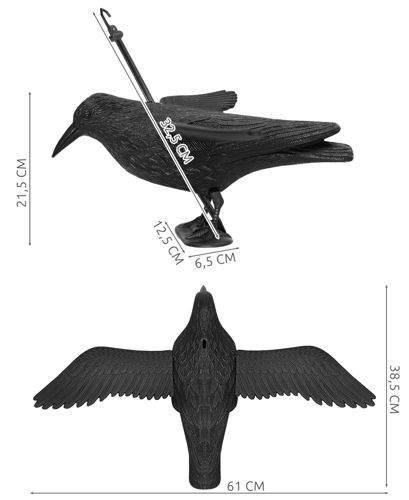 ISO 6555 Odpuzovač holubů a ptáků Havran 38 cm