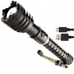 Genetic 2420 Taktická LED svítilna, CREE XHP160, zoom, powerbanka, USB, 800mah