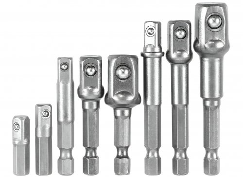 Pronett XJ4442 Adaptéry na vŕtačku, 1/2", 3/8" a 1/4", súprava 8 ks
