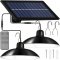 Izoxis 21806 Solárne závesné LED lampy na záhradu DUO s diaľkovým ovládaním, IP44, 3600mAh, čierna
