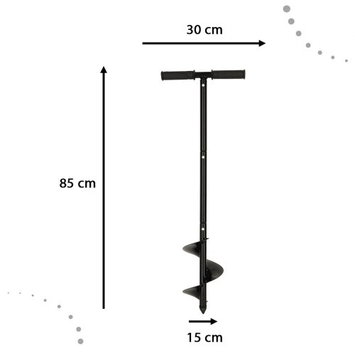 KIK KX4659 Pôdny vrták pre otvory šachty a základy s krížovou rukoväťou 85 x 15 cm