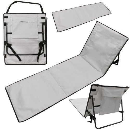 KIK KX5393 Nastavitelná plážová podložka s opěrkou 150 x 50 cm šedá