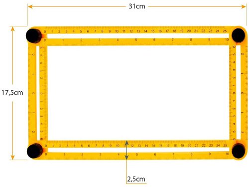 Verk 11350 Mutifunkčná šablóna meter - uholník