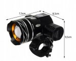 Pronett XJ4635 Přední světlo na kolo XM-L T6 CREE LED 300lm, 3 režimy svícení