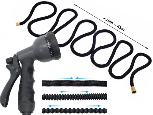 Verk 24396 Zahradní flexi hadice 15 - 45 m černá