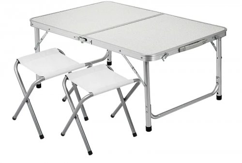 Foxter 1079 Kempingový stôl skladací ALU + 2 x stoličky