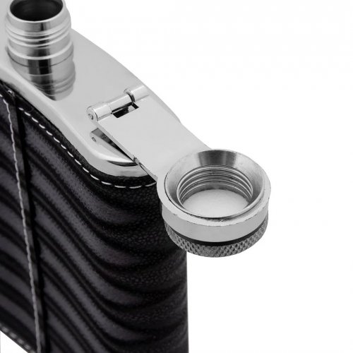 Foxter 2476 Placatka nerez 240 ml ekokůže černá