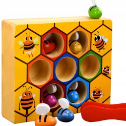 Kruzzel 21910 Dřevěná hra na výuku barev včelky