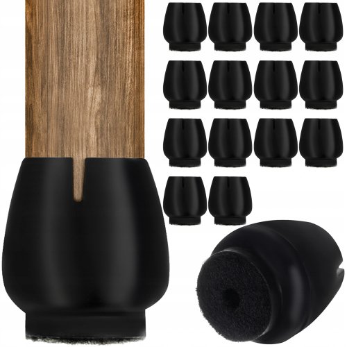 Verk 01853 Ochranné krytky na nábytek 12 - 16 mm, 16 ks černá