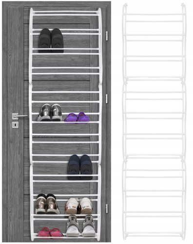 Verk 01875 Závesný botník na dvere pre 36 párov topánok biela