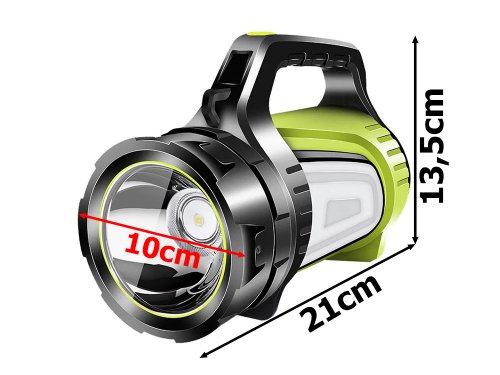 Verk 08343 LED svietidlo nabíjacie s powerbankou 4500mAh, zelená