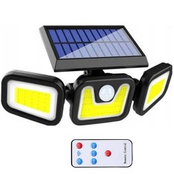 Verk 12282 Solární 103 COB LED osvětlení s PIR čidlem pohybu, IP67, 2400 mAh