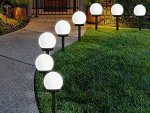 Verk 12285 Záhradná solárna lampa guľa biela, 10 cm, IP65, 4 ks