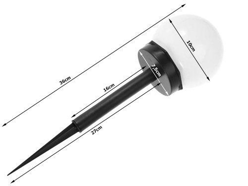 Verk 12285 Záhradná solárna lampa guľa biela, 10 cm, IP65, 4 ks