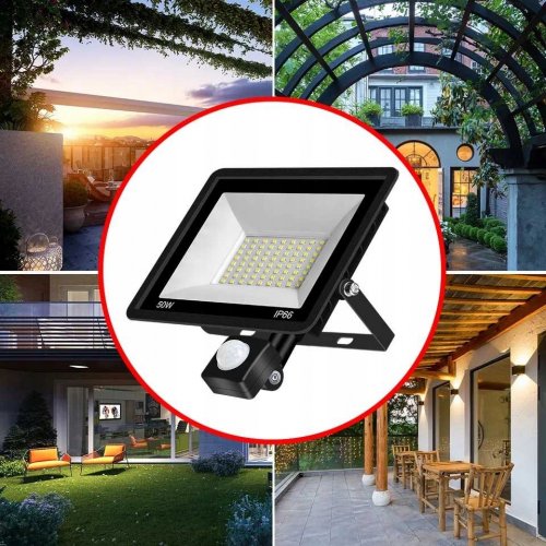 Pronett XJ4883 Halogénový LED reflektor, IP67, studená biela, 10W s pohybovým senzorom