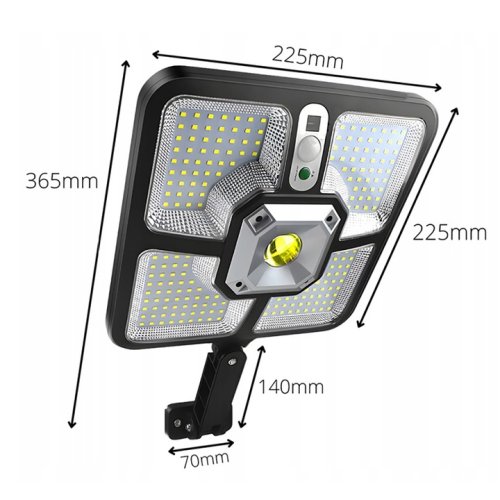 Pronett XJ4935 LED Solárna lampa 600 W súmrakový + pohybový senzor, diaľkové ovládanie