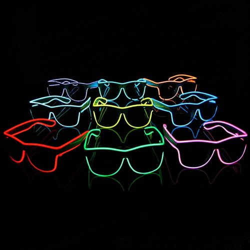 GGV Svítící LED brýle neonová
