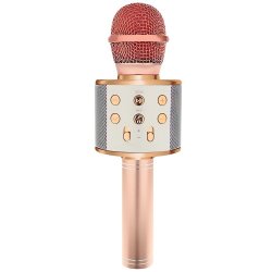 Izoxis 22190 Karaoke bluetooth mikrofon světle růžová