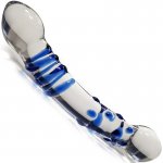 Sensual Dildo skleněné 13 cm modrá