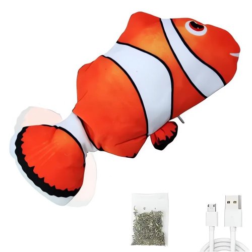 Pronett XJ4944 Hračka pro kočky USB ryba kapr oranžový