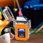 Verk 08372 Plazmový vodotěsný USB zapalovač s LED svítilnou černá