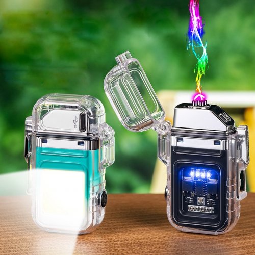 Verk 08372 Plazmový vodotěsný USB zapalovač s LED svítilnou černá