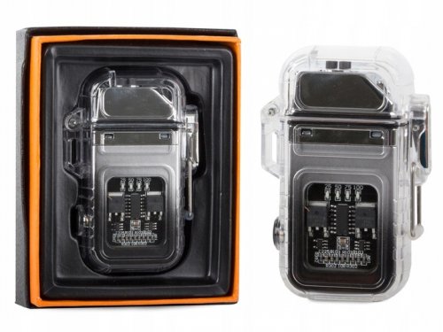 Verk 08372 Plazmový vodotěsný USB zapalovač s LED svítilnou černá