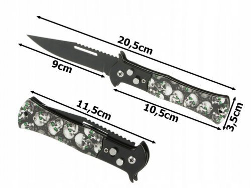Verk 01890 Zavírací nůž lebky zelenočerná