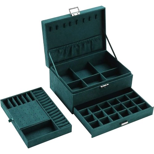 Soulima 21954 Šperkovnice, organizér na bižuterii, zelená