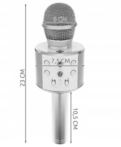 Izoxis 22188 Karaoke bluetooth mikrofon stříbrná