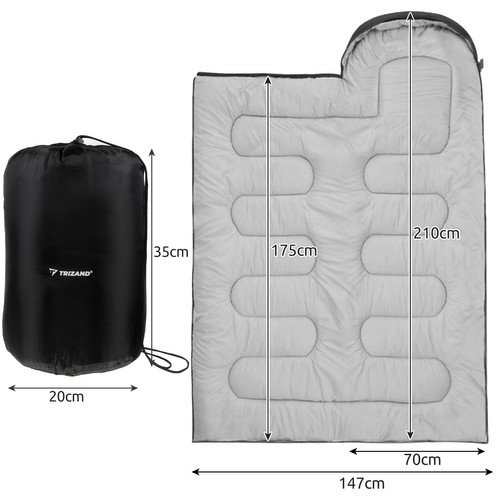 Trizand 21084 Spacák 2 v 1, 210 cm čierna