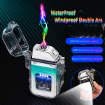 Verk 08372 Plazmový vodotesný USB zapaľovač s LED svietidlom modrá