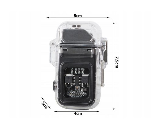 Verk 08372 Plazmový vodotesný USB zapaľovač s LED svietidlom modrá