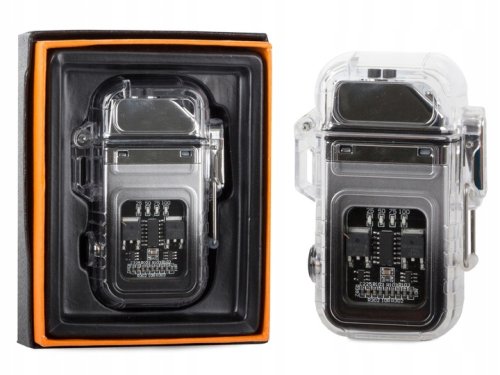 Verk 08372 Plazmový vodotesný USB zapaľovač s LED svietidlom modrá