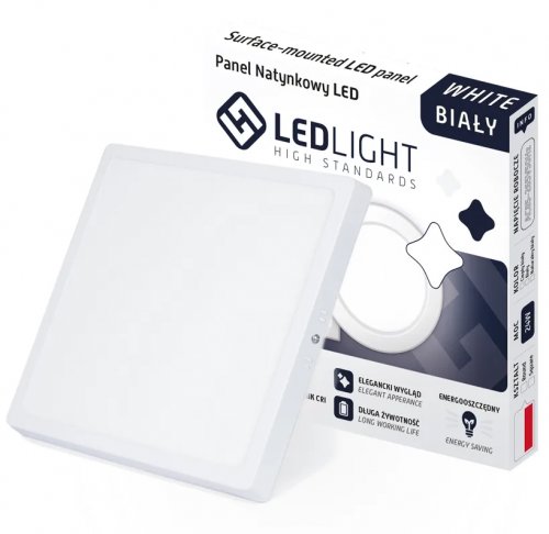 LEDLIGHT 2604 Stropné LED svietidlo 18 W, 1650lm, 3000K (teplá biela), 21 x 21 cm biela