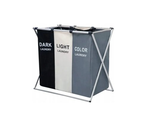 Verk 01942 Trojitý kôš na bielizeň 135 l šedá