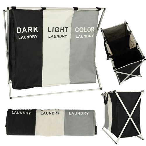 Verk 01942 Trojitý kôš na bielizeň 135 l šedá