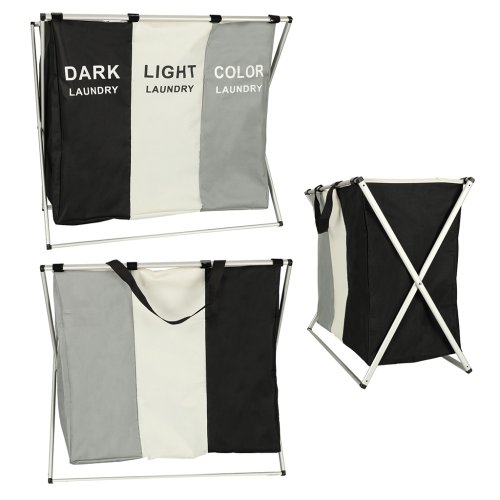 Verk 01942 Trojitý kôš na bielizeň 135 l šedá