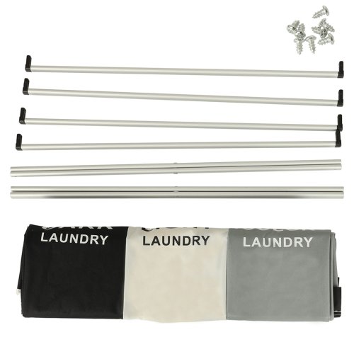 Verk 01942 Trojitý kôš na bielizeň 135 l šedá