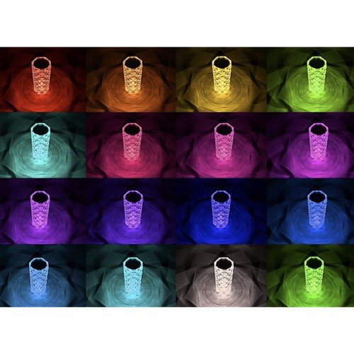 Izoxis 22518 Křišťálová LED stolní lampa, 16 barev, dotykový panel, dálkové ovládání, 400 mAh