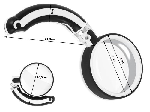 Verk 09145 Zvětšovací lupa skládací 90 mm, zvětšení 2,5x 