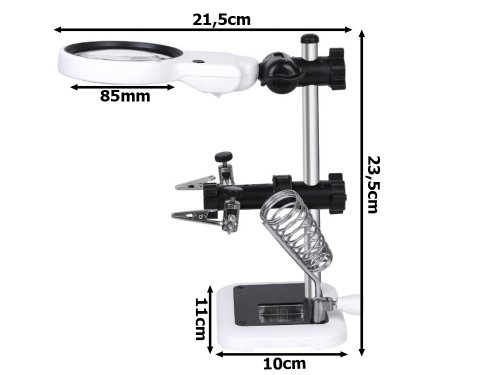 Verk 09160 Držáček s lupou-třetí ruka, 3 LED 