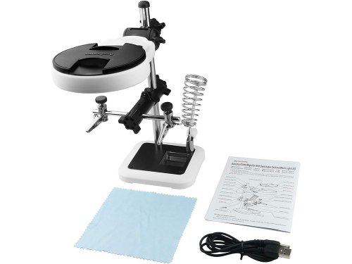 Verk 09160 Držáček s lupou-třetí ruka, 3 LED 