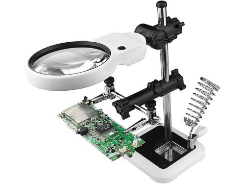 Verk 09160 Držáček s lupou-třetí ruka, 3 LED 